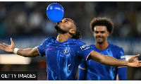 Christopher Nkunku performed his iconic balloon celebration against Barrow at Stamford Bridge