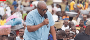 Former President John Dramani Mahama in a campaign mood