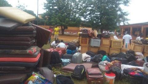 Students of Koforidua SECTECH embark on a clean up exercise after the death of a student