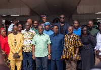 Dr Kwabena Duffuor with the NDC Greater Accra executives