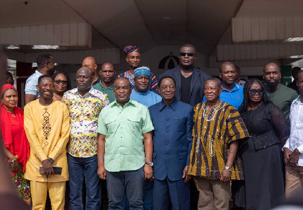 Dr Kwabena Duffuor with the NDC Greater Accra executives