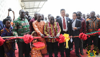 President Akufo-Addo cutting the sod for the commencement of the project