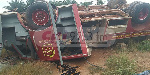 The fire engine, carrying eight personnel, crashed while navigating a curve, possibly due to a steer