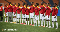 Black Stars line up before a match