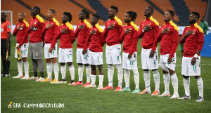 Black Stars line up before a match