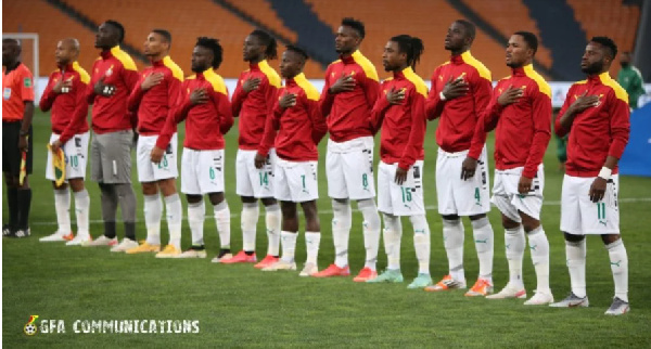 Black Stars line up before a match