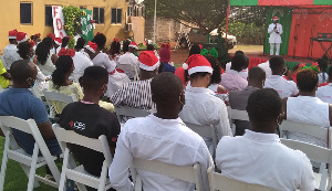 Some of the police officers captured in a photo during the carol service