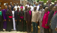 Dr. Bawumia with the clergy during his campaign tour