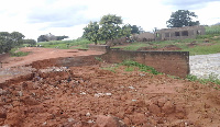 A washed off bridge in Sirigu. Photo credit, Atanga Samuel