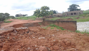 A washed off bridge in Sirigu. Photo credit, Atanga Samuel