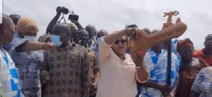 Mavis Hawa Koomson seen closing the sea