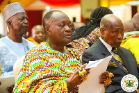 Chairman of the Council of State, Nana Otuo Siriboe II (left) with a member, Sam Okudzeto