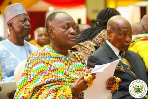 Chairman of the Council of State, Nana Otuo Siriboe II (left) with a member, Sam Okudzeto