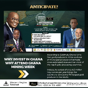 The Ghana Gold Expo Mining Week 2022 comes off from  April 1 -2