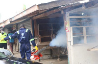 Disinfection exercise being carried out