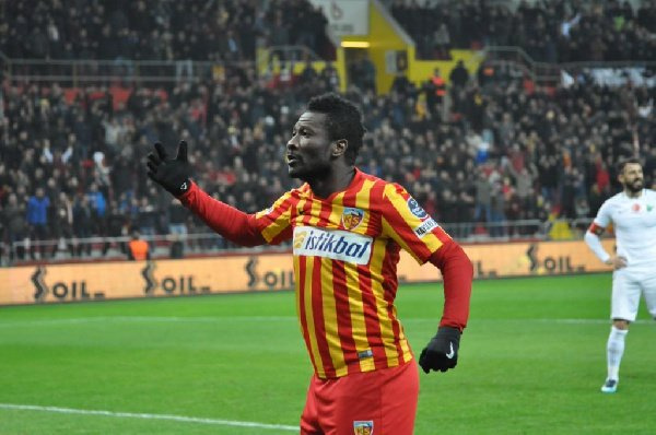 Kayserispor and their striker Asamoah Gyan are at odds over unpaid wages