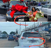 The car gifted to Nana Aba Anamoah had the same number plate with a Nissan Rogue Sports Utility car