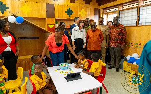 President Akufo-Addo at the new school. Photo courtesy | Ghana Presidency