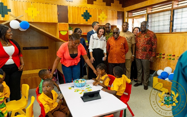 President Akufo-Addo at the new school. Photo courtesy | Ghana Presidency