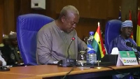 Prez Mahama addressing ECOWAS members