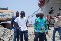 Officials of Ghana Gas touring the site of the powership