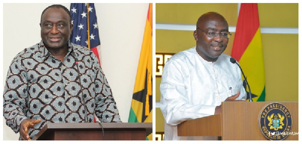 The debate over whether Alan [L] or Bawumia [R] will succeed Nana Addo has already began