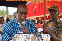 DCE for Kassena-Nankana West, Gerard Ataogye speaking at the event