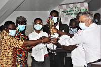 Nigerian Onokpite Kennedy (third from left) won the title