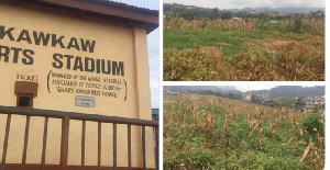 The state of the Nkawkaw Sports Stadium