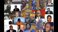 A collage of some of the ministers who made up the first government of Jon Kufuor