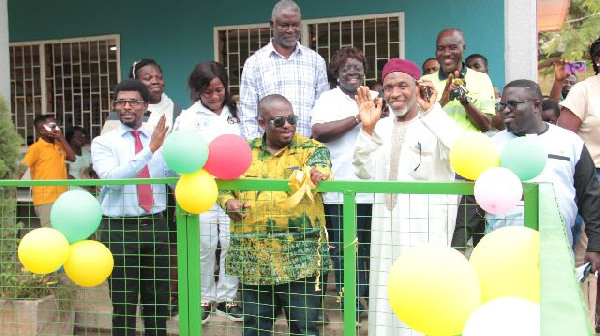 Mr. Asare  and some school executives during the handover