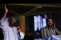 Former President Atta Mills with TB Joshua during the thanksgiving service in 2009