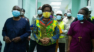 The former Chief Justice touring the Ghana Infectious Disease Centre (GIDC)