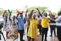 The protest showed support for Dr. Ato Forson