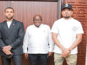 Vic Mensa, Presidennt Akufo-Addo and Chance The Rapper