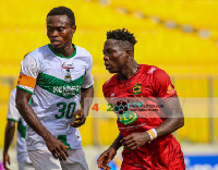 Asante Kotoko's Justice Blay and King Faisal captain, Richard Akrofi