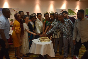 Some staff of Ethiopian Airlines at an award and dinner event