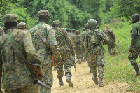 Uganda People's Defence Forces (UPDF) troops are seen on the Mbau-Kamango road