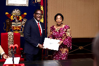 L-R: Lazarus Chakwera(President of Malawi) and Shirley Ayorkor Botchwey (Foreign Affairs Minister)