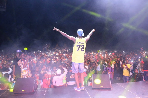 Patoranking performs on stage