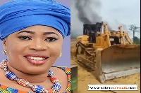 Kate Gyamfua’s 8 excavators were burnt by the military taskforce