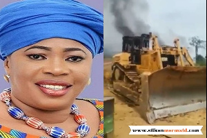 Kate Gyamfua’s 8 excavators were burnt by the military taskforce