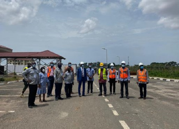 Some members of the Ghana Institution of Surveyors (GhIS) at the Ga East Municipal Hospital site