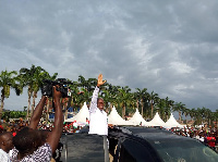 Vice President, Paa Kwesi Bekoe Amissah Arthur addresses party supporters at Obuasi West.