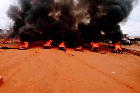 Parts of the immotorable roads were blocked with burning tyres