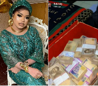 Crossdresser, Bobrisky flaunts cash