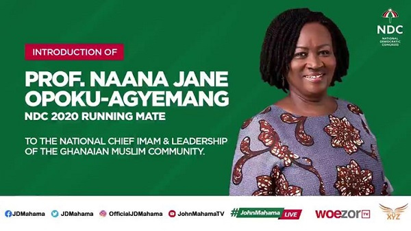 Professor Jane Naana Opoku-Agyemang is Mahama's running mate