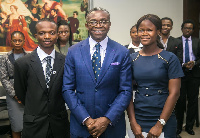 National Secretary for West Africa flanked by Toluwalase Awoyemi (L) and Emmanuelle Dankwa (R)