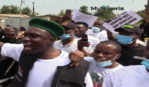 Singer Zlatan leads peaceful protest in Ghana