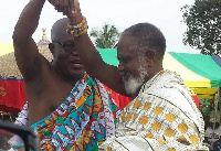 To show how peaceful they are now, all  three chiefs came together and ate from the same bowl